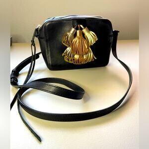 Rebecca Minkoff Sofia Black with Tassels Small Leather Crossbody Bag Purse